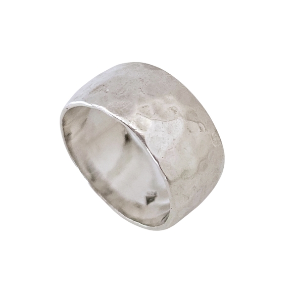 Silpada Ring R1343 Sterling Silver Hammered Cuff Style Band Size 10 - Picture 1 of 10